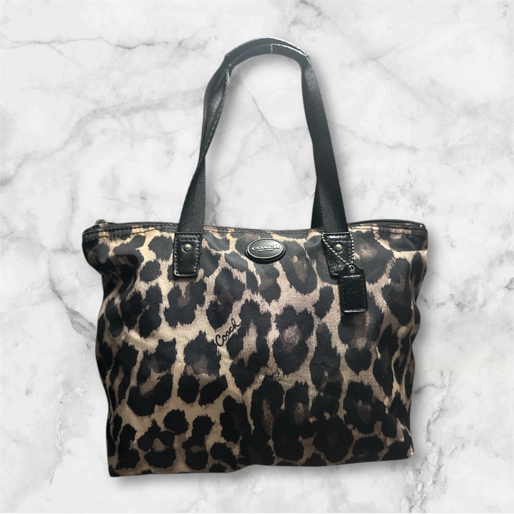 Coach Mini Leopard Print Tote Bag EUC